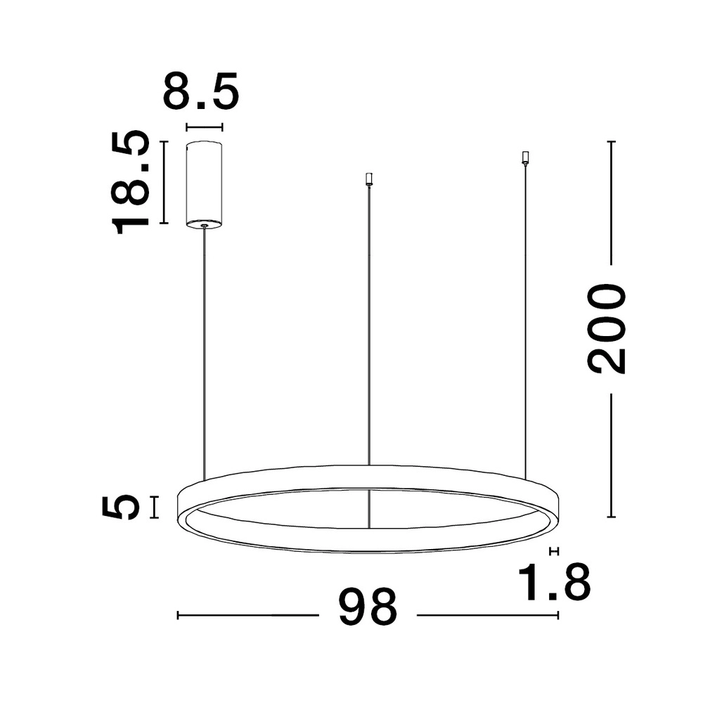 Design hanglamp Elowen zilvergrijs Ø 98cm Lyora 5212017439154