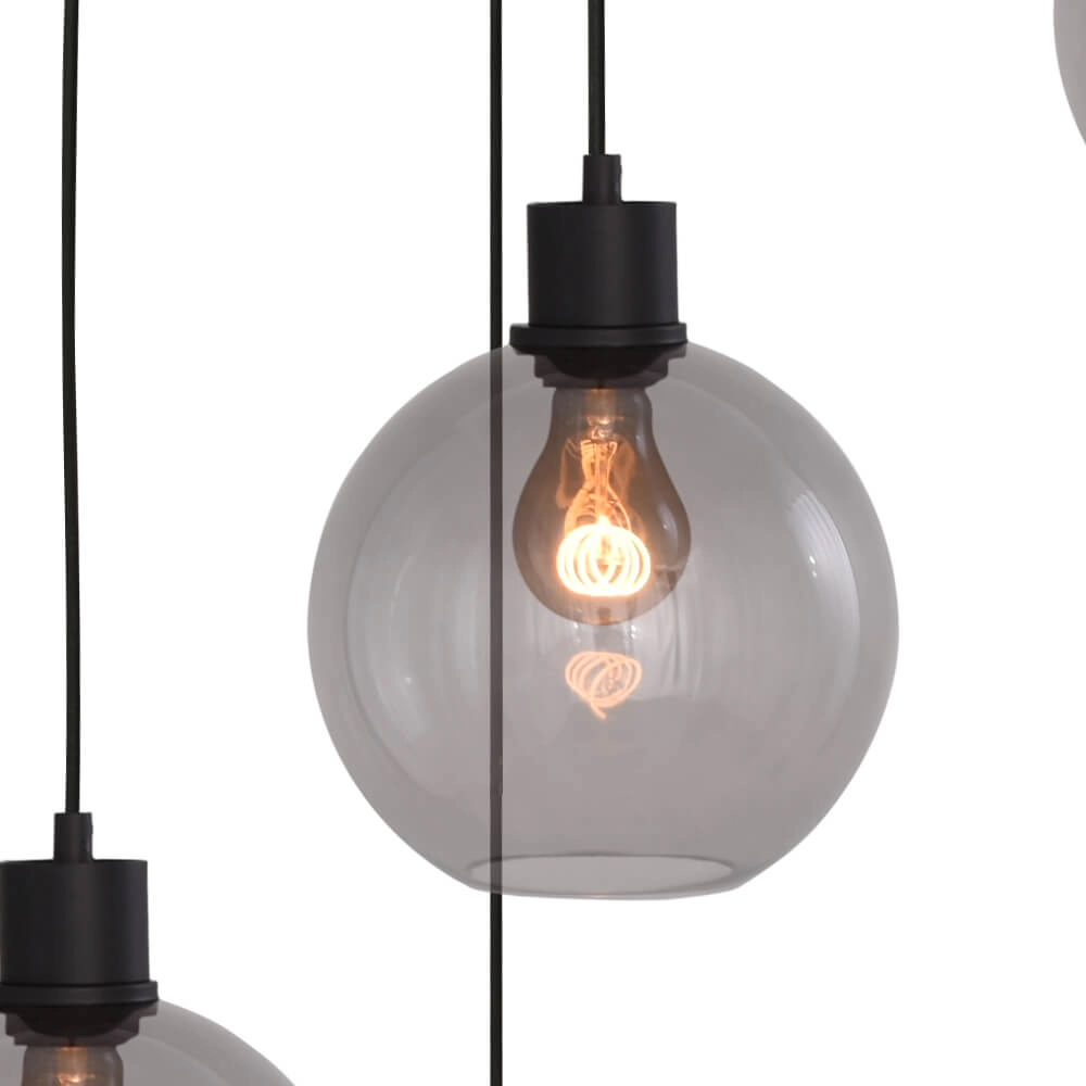 Vide hanglamp Lazise 5x Ø 20cm zwart Masterlight 8718121303550