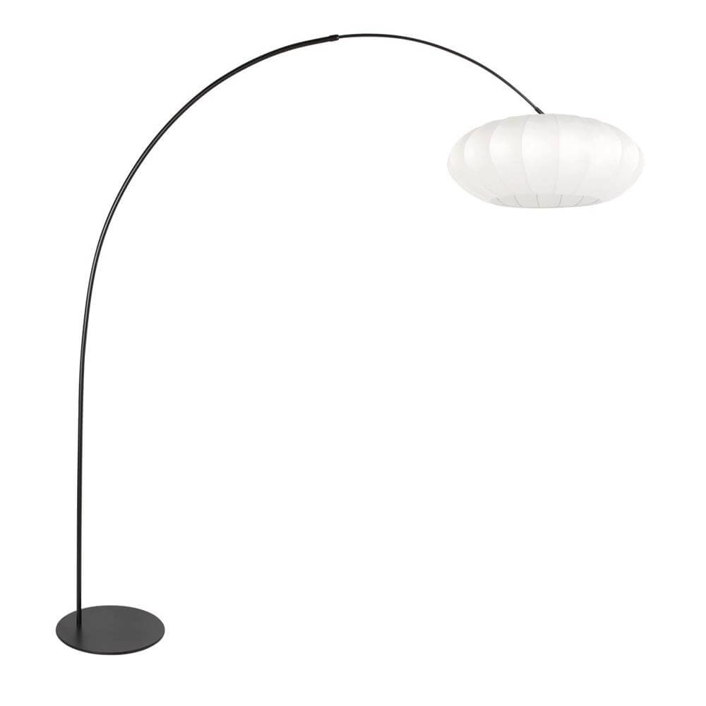 Vloerlamp Curve zwart met witte kap Ø 60cm
