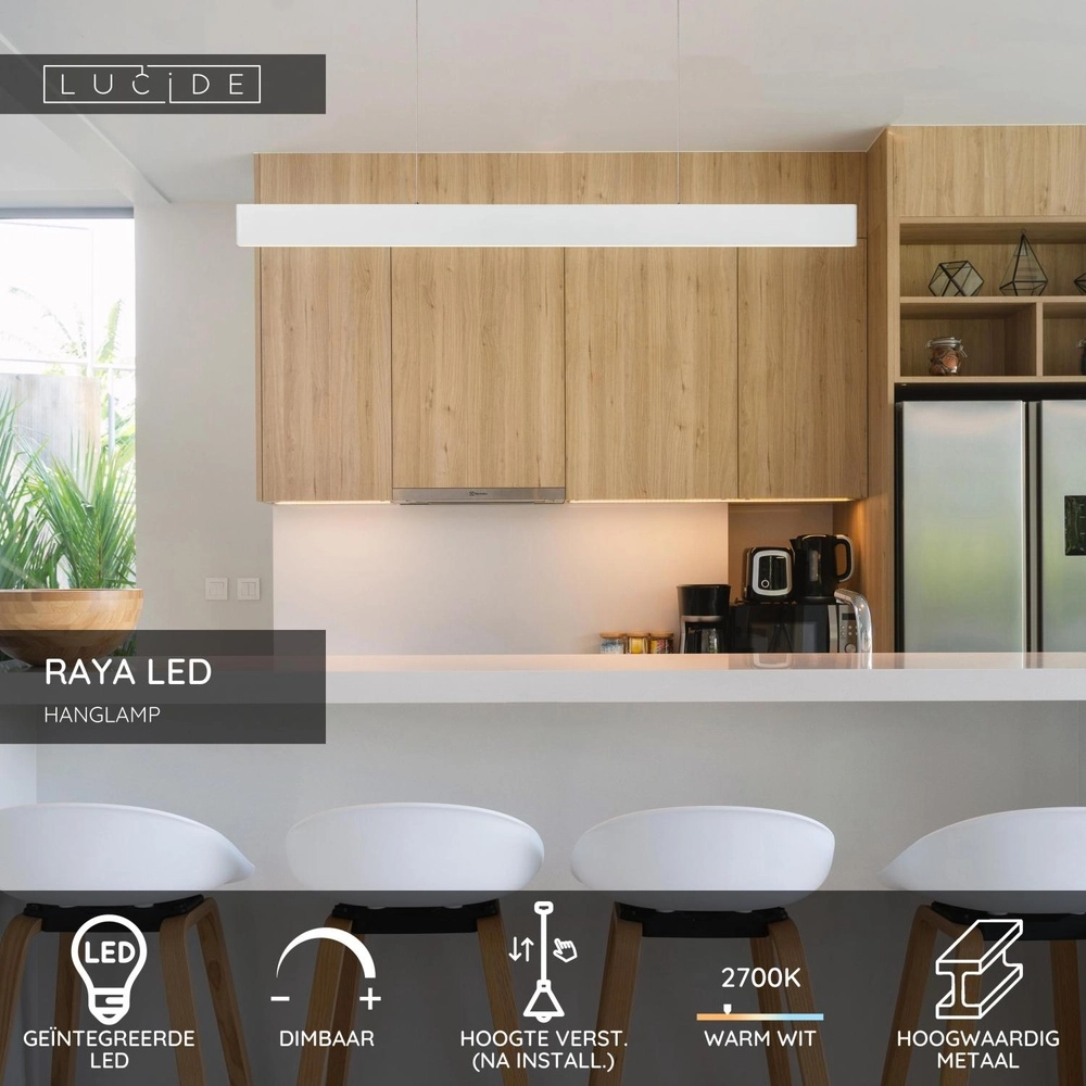 Moderne hanglamp Raya Led wit Lucide 5411212452276