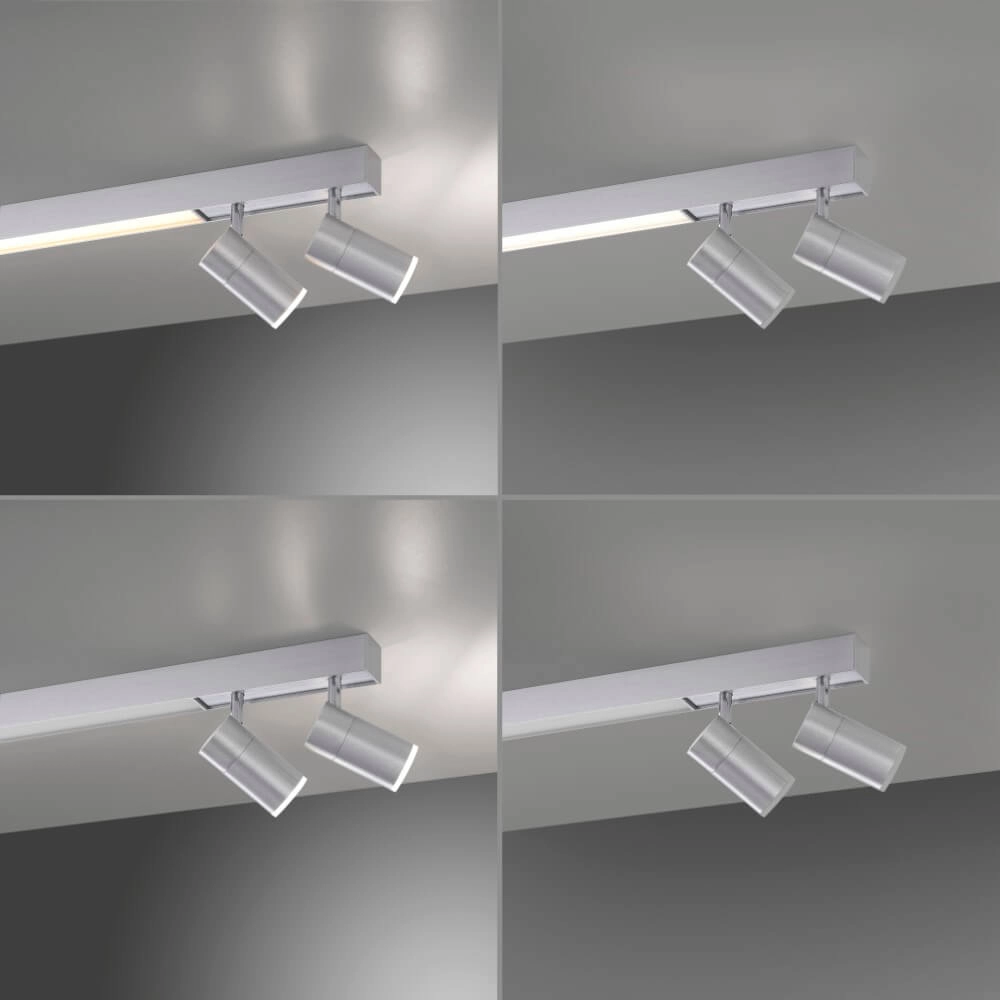 Strakke plafondlamp Pure Lines Spot aluminium Paul Neuhaus 4012248366370