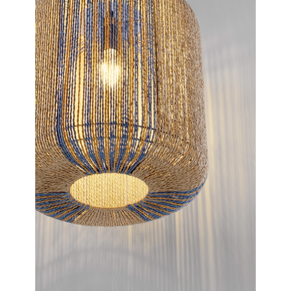 Hanglamp Abby Ø 33cm blauw met bruin Lyora 5212017477316