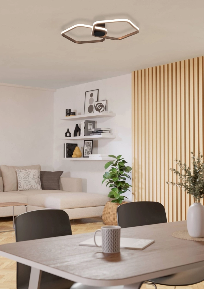 Unieke plafondlamp Estrella zwart met bruin Stars of Light 9008606357758