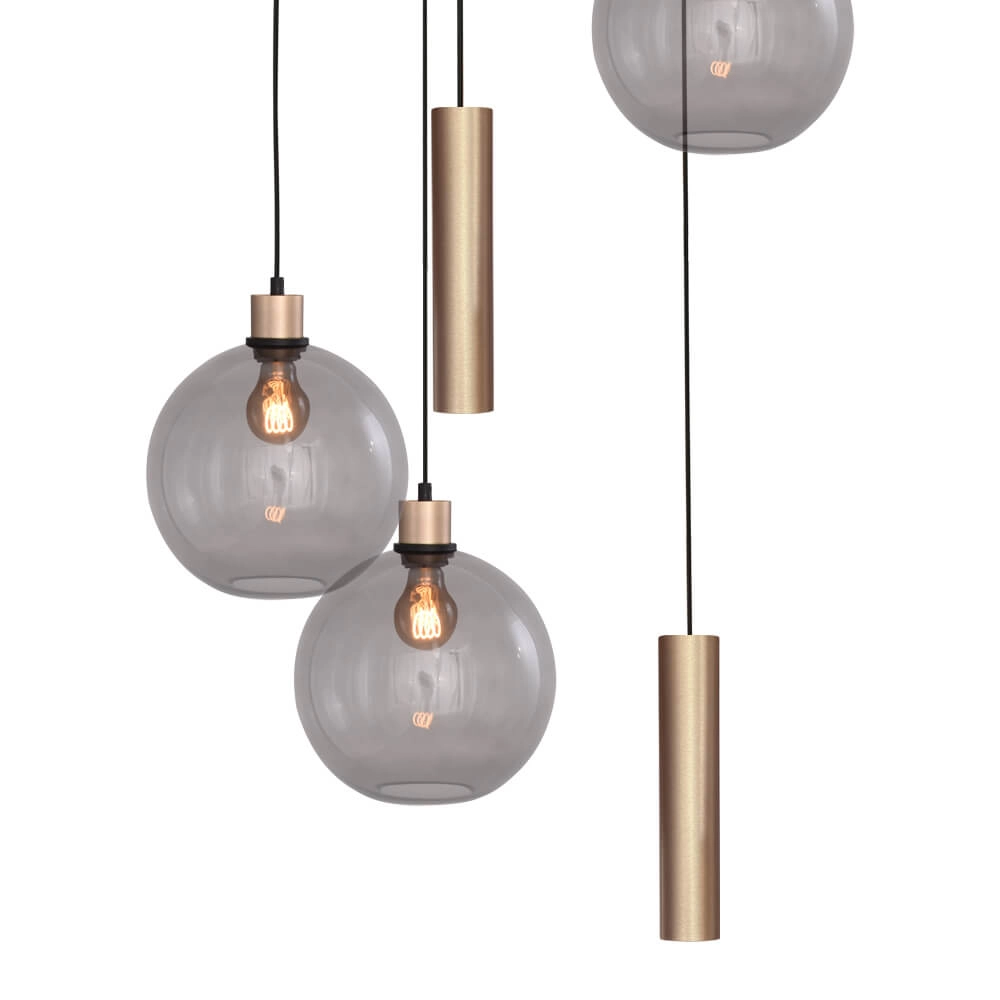 Vide hanglamp Lazise 3x Ø 25cm en 2x GU10 goud Masterlight 8718121303093