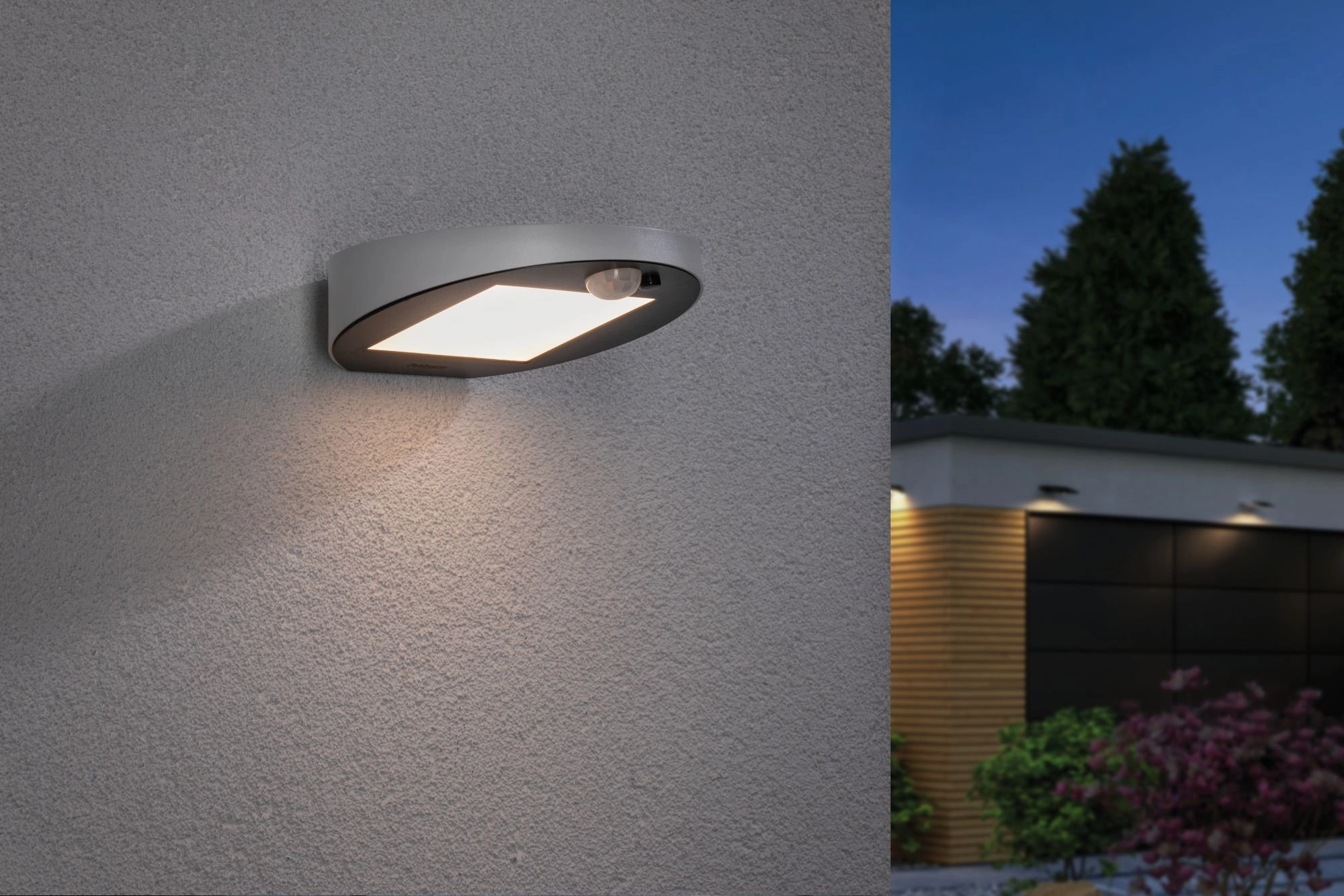 Ronde solar wandlamp Ryse met sensor Paulmann 4000870942475