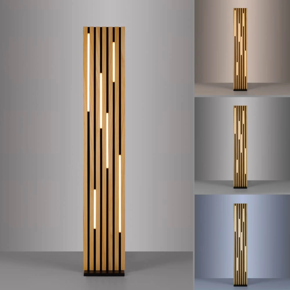Design vloerlamp Q-Akustik hout Paul Neuhaus 4012248385401