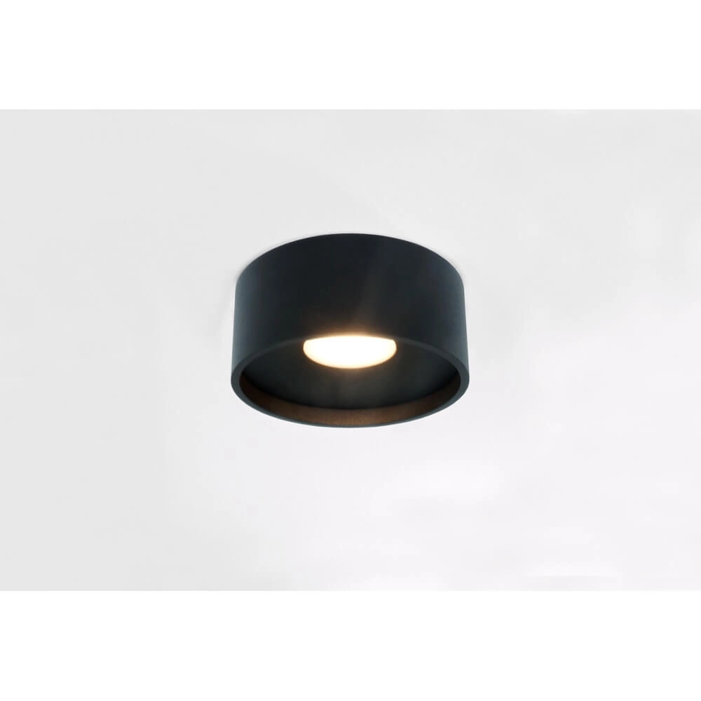 Strakke plafondlamp Oran Ø 12cm zwart Strakke plafondlamp Oran Ø 12cm zwart