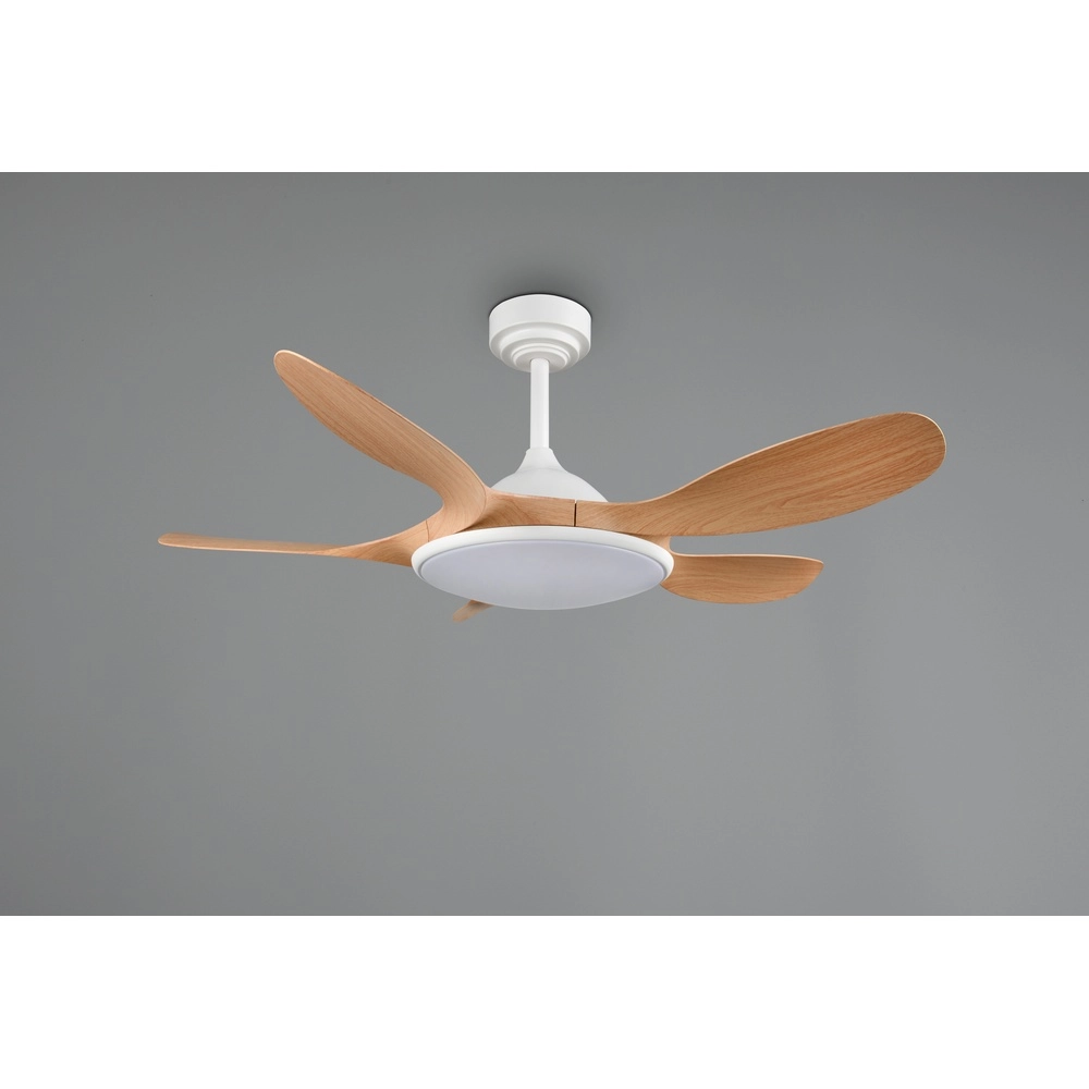 Witte ventilator Flen met houten bladen Ø 108cm Trio 4017807689297
