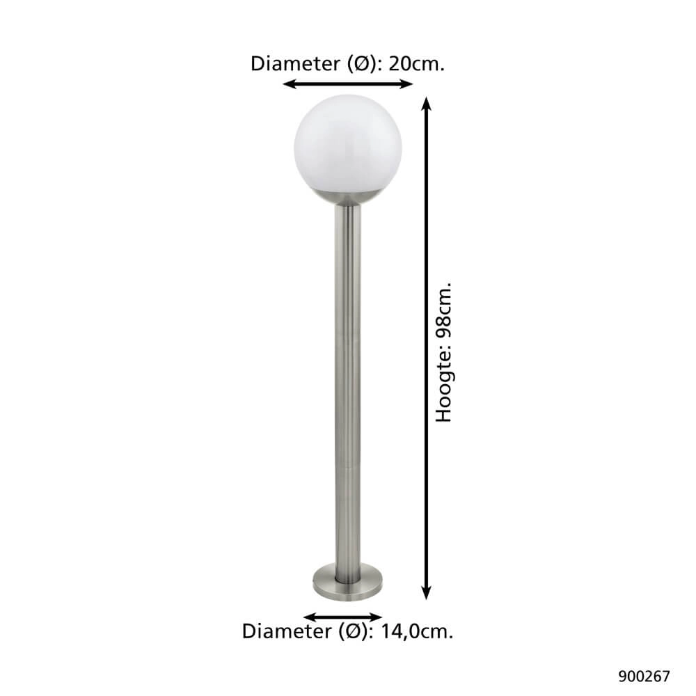 Staande lamp Zigbee Nisia-Z 20x98cm RVS Eglo 9008606232680