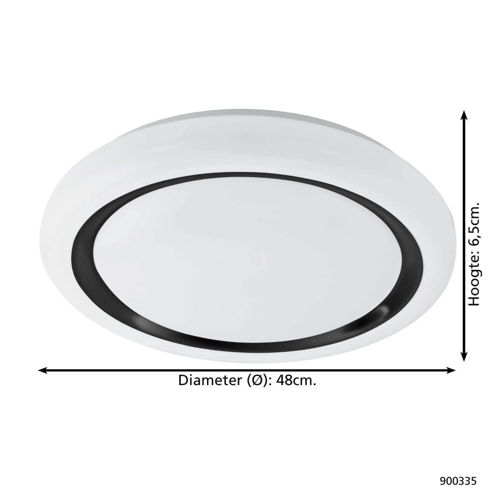 Witte plafondlamp Capasso Ø 48cm Eglo 9008606243488