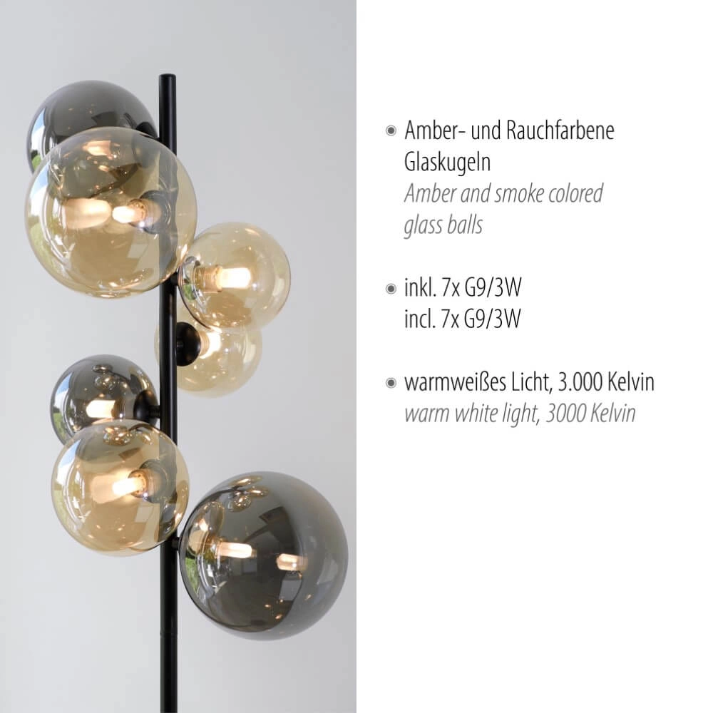 Zwarte vloerlamp Popsicle design Paul Neuhaus 4012248375532