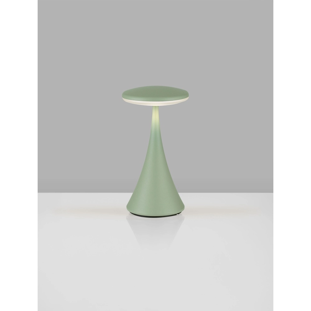 Table lamp Elbo olive green with USB Lyora 5212017476951