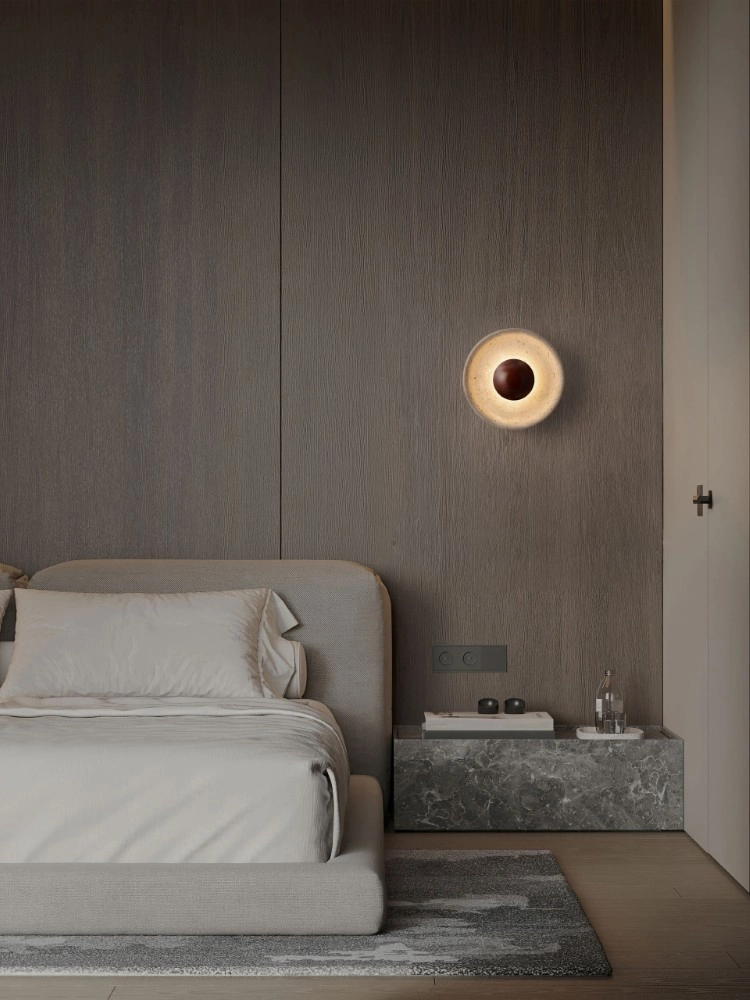 Design wandlamp Cerio bruin met zand bruin Ø 25cm Lyora 5212017491411