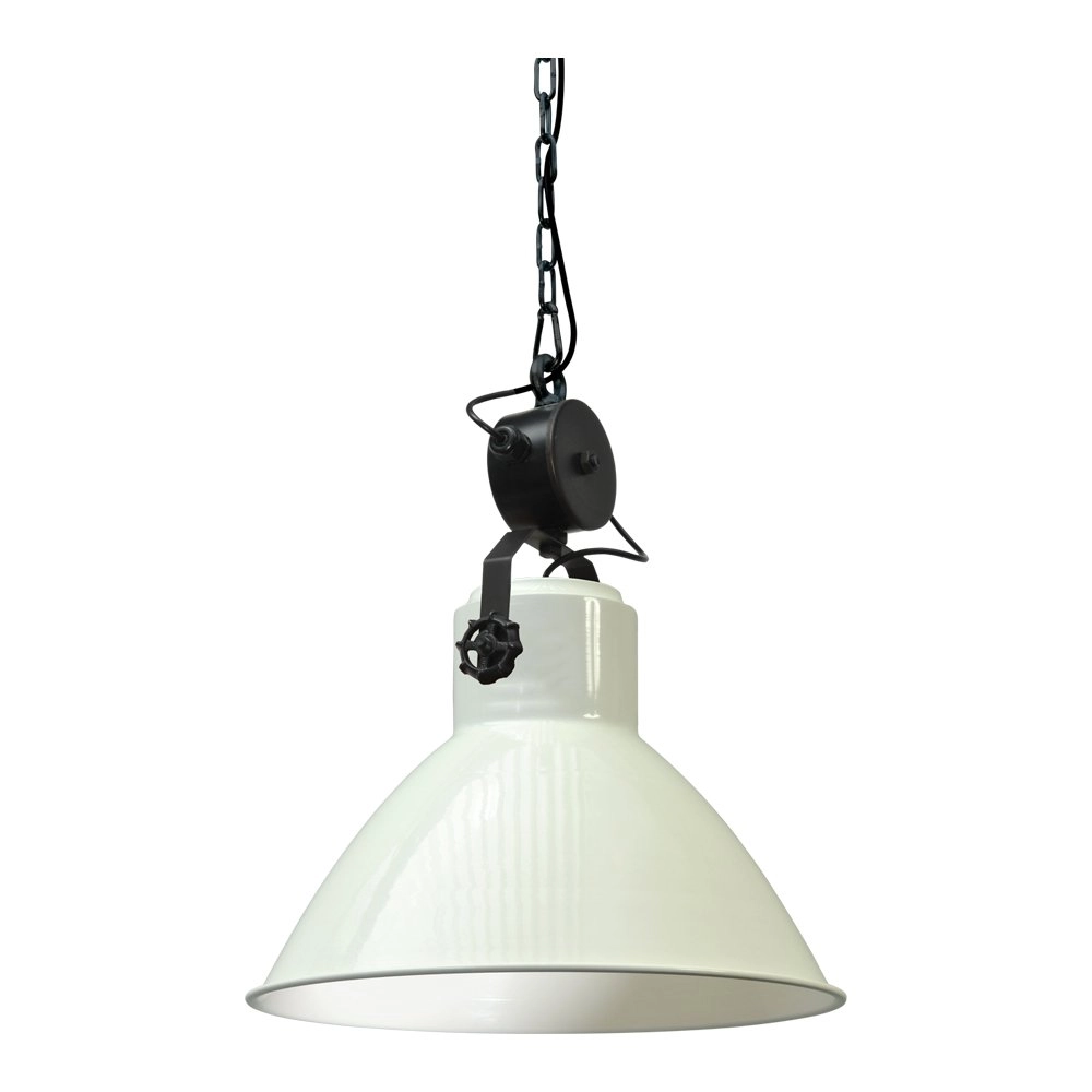 Retro industrie hanglamp Industria 44 Bud wit met zwart Retro industrie hanglamp Industria 44 Bud wit met zwart