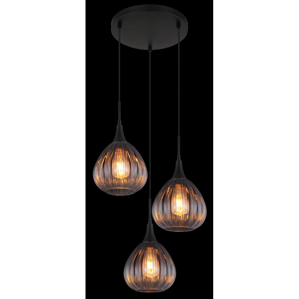 Zwarte hanglamp Olsen 3-lichts Globo 9007371456802