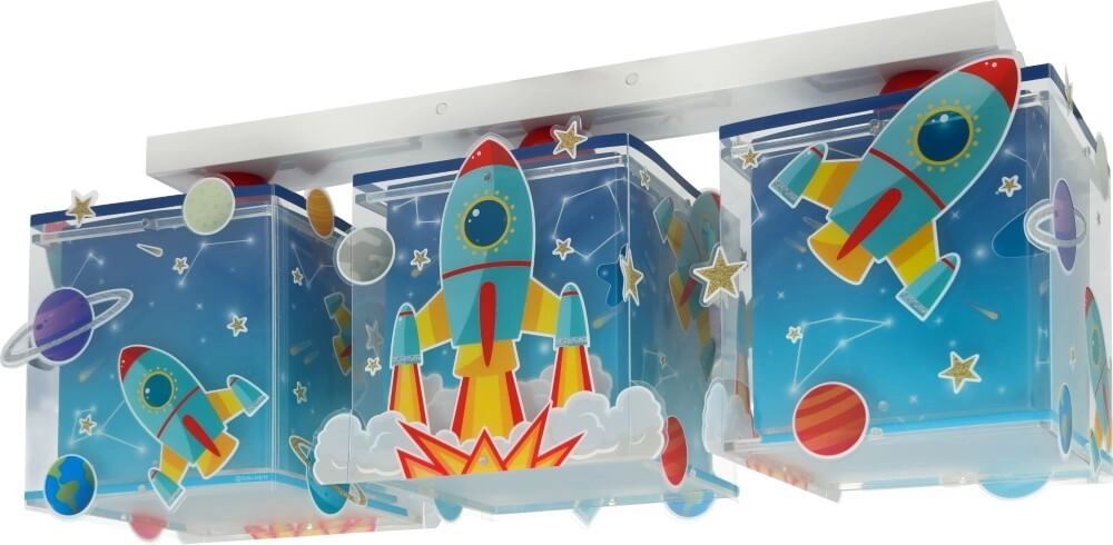 Plafondlampje Rocket blauw met wit Plafondlampje Rocket blauw met wit
