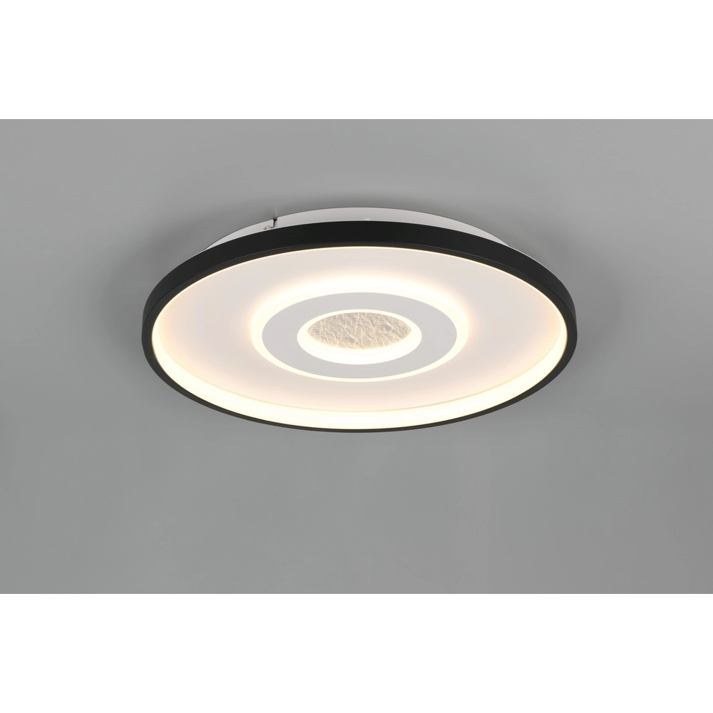 Ronde plafondlamp Nazar zwart met wit Trio 4017807659641