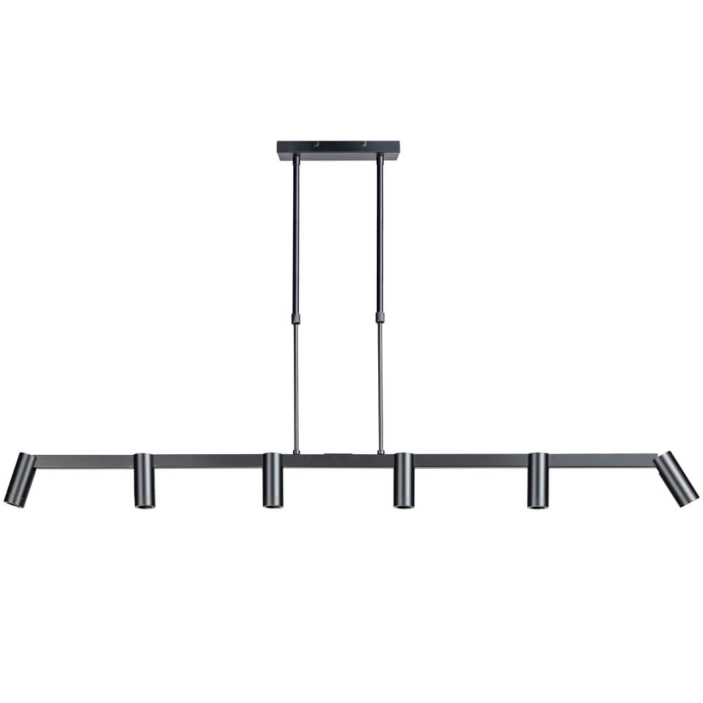 Strakke eettafellamp Miller 6-lichts zwart