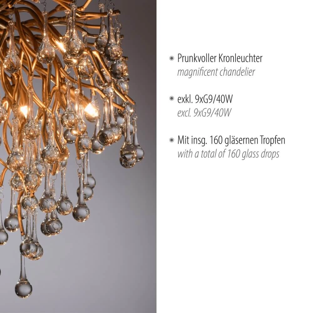 Kroonluchter Icicle messing 50cm Paul Neuhaus 4012248352083