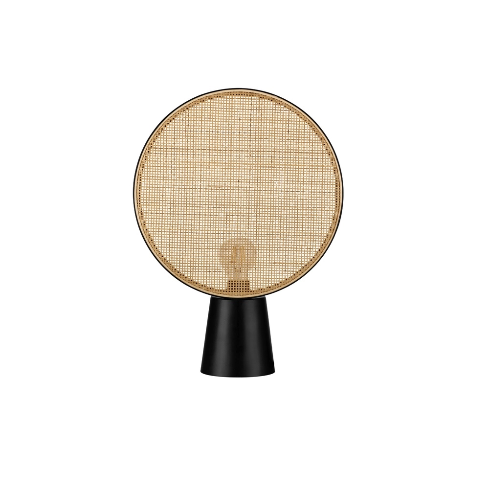 Tafellamp Tiera Ø 35cm rotan met zwart Lyora 5212017477552