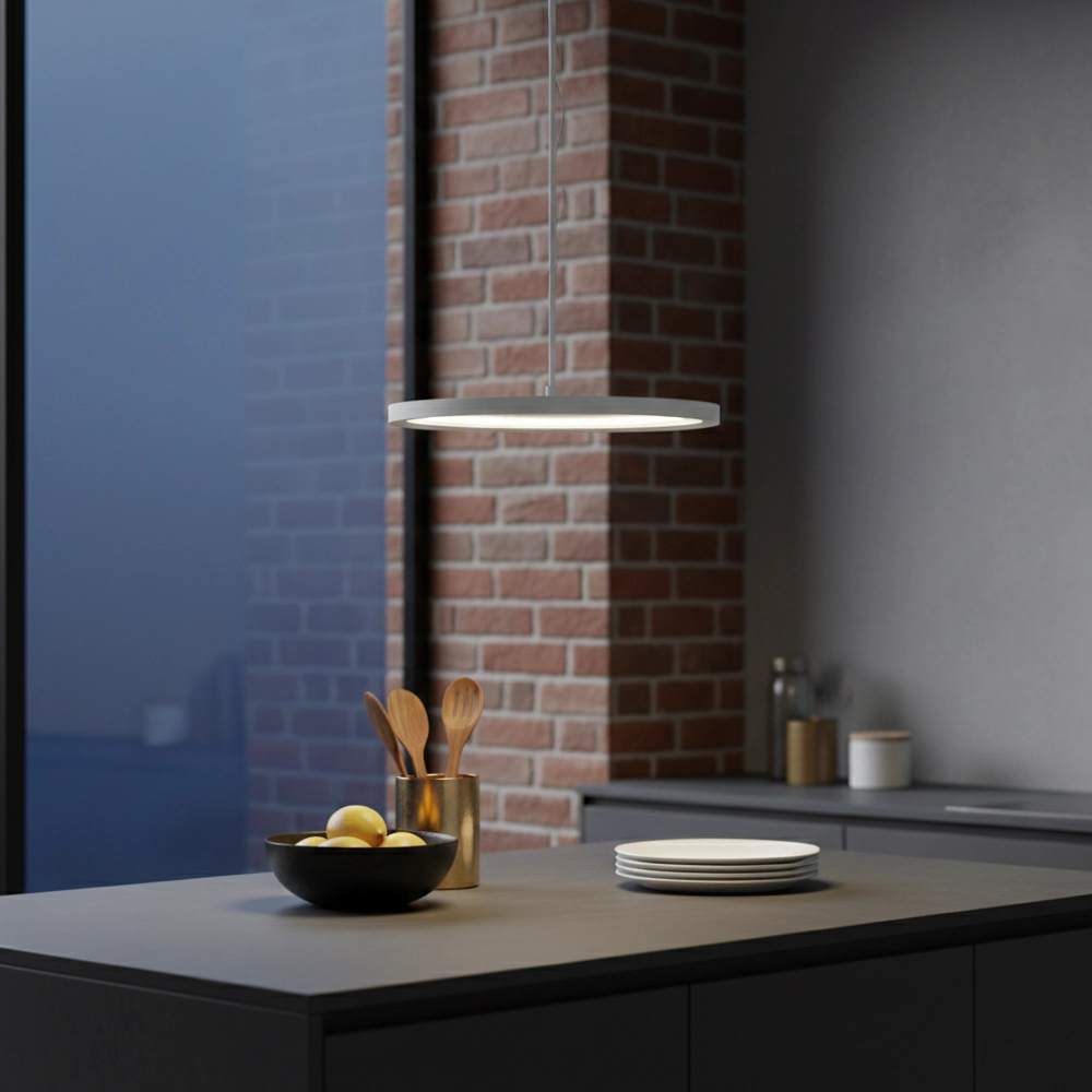 Strakke hanglamp Andria wit Ø 40cm