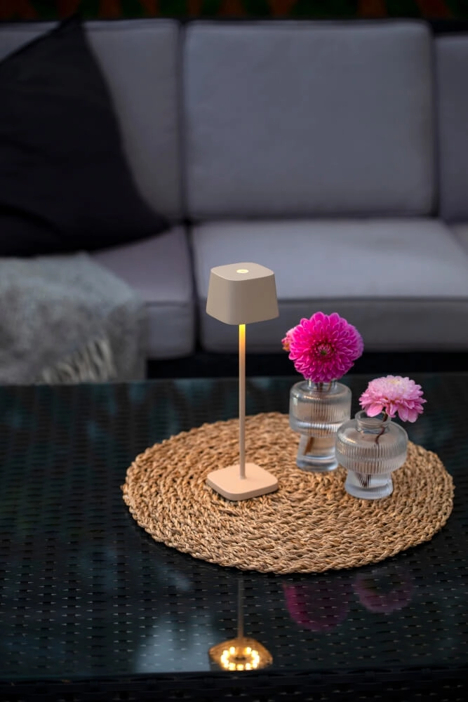 Oplaadbare tafellamp Capri mini zand bruin KonstSmide 7318307829334