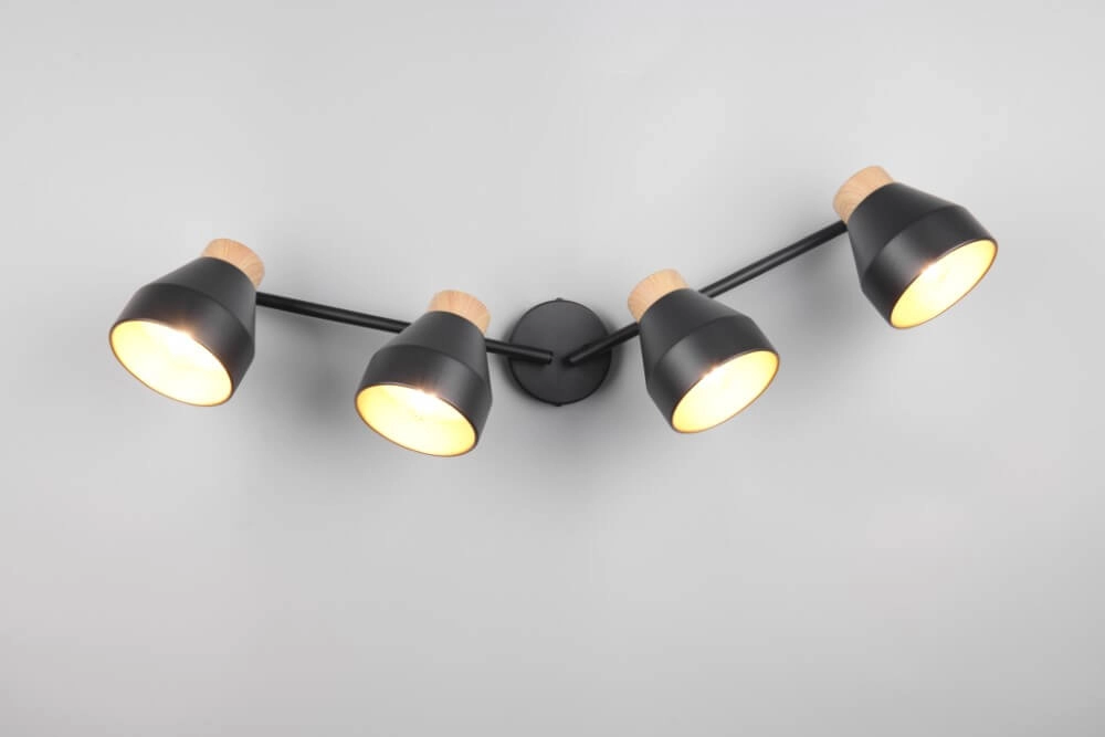 Design plafondlamp 4-lichts Valentin zwart Trio 4017807637434