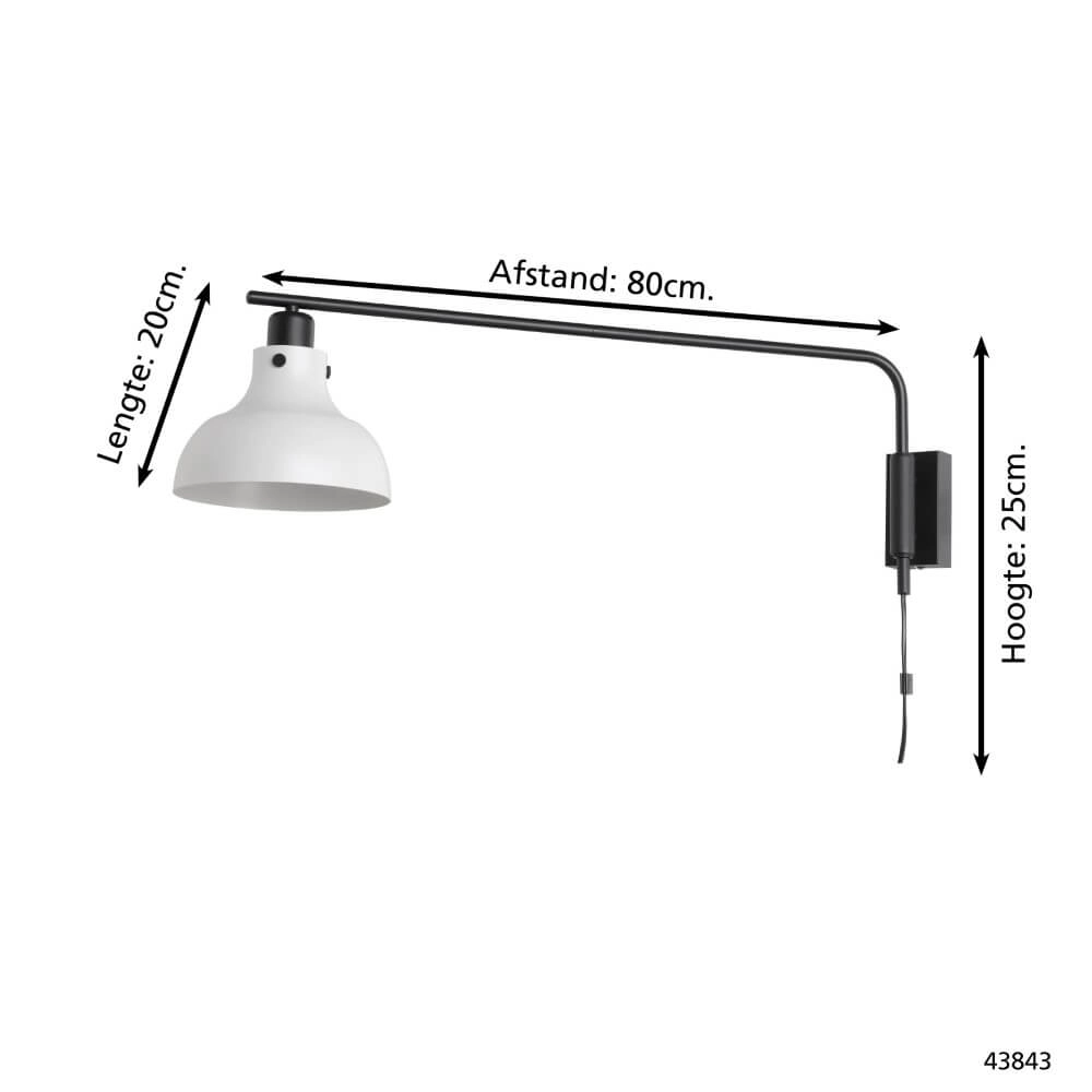 Grijze wandlamp Matlock met zwart Eglo 9002759438432