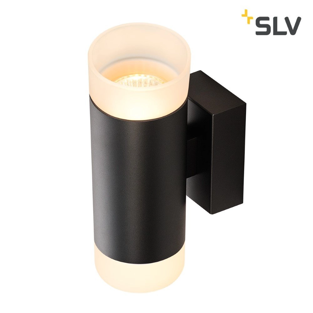 Zwarte wandspot Astina Up-Down SLV 4024163231275