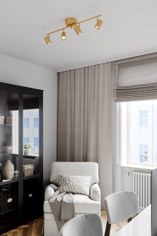 Plafondlamp Correct goud 4-lichts By Rydéns 7391741007230