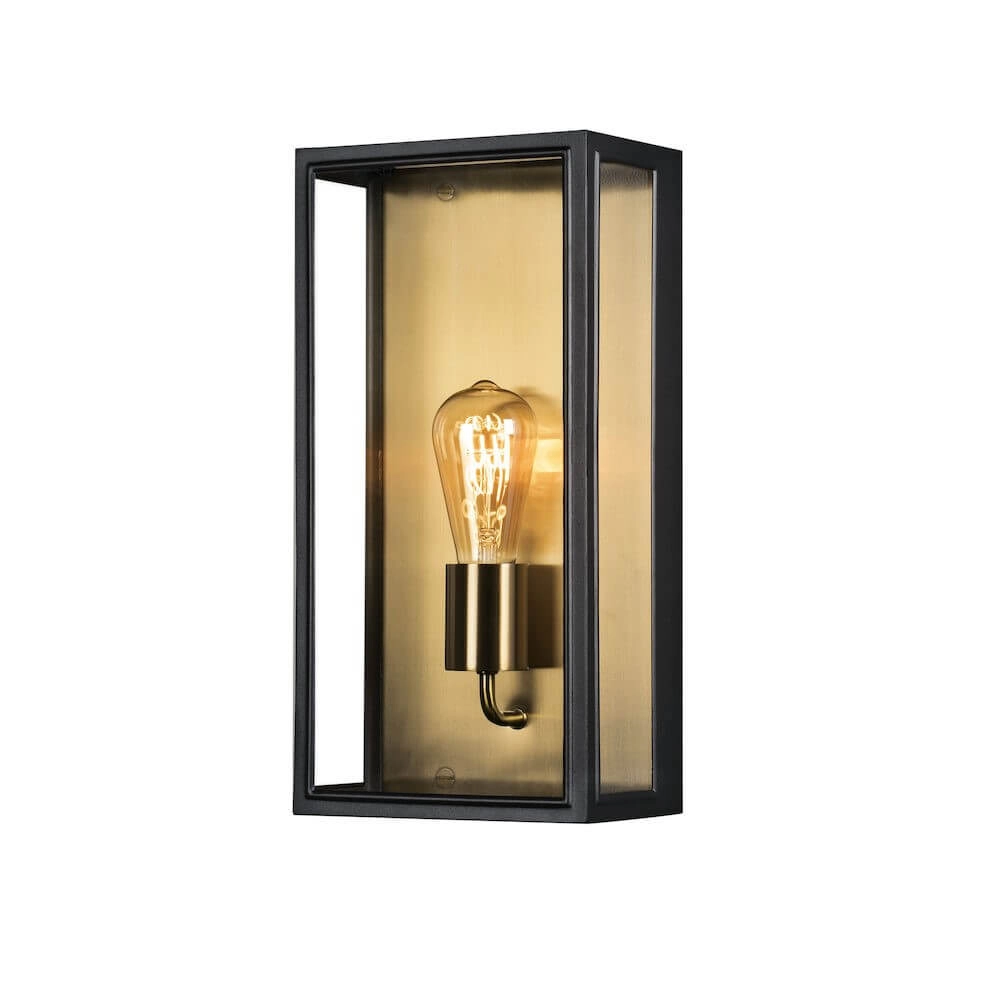 Landelijke muurlamp Carpi zwart met goud Landelijke muurlamp Carpi zwart met goud