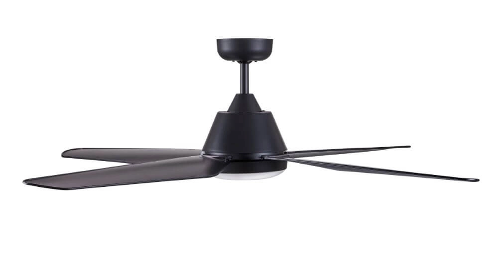 Plafondventilator met lamp Aria Led Ø 122cm zwart IP55 Beacon 9333509127796