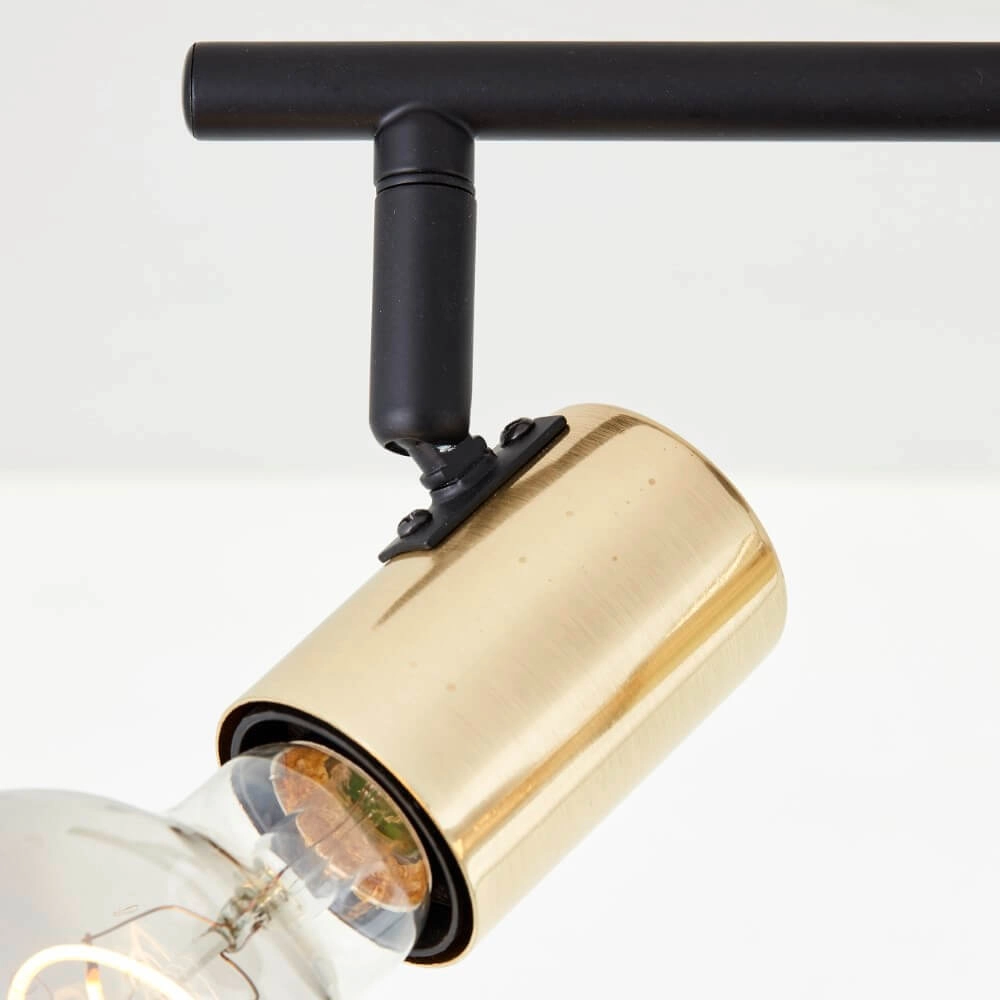 Zwart met gouden plafondlamp Kerry 6-lichts Brilliant 4004353409059