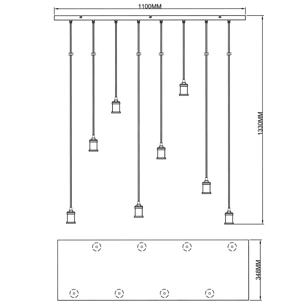 Hanglamp Darcia met 8 pendels Brilliant 4004353411700