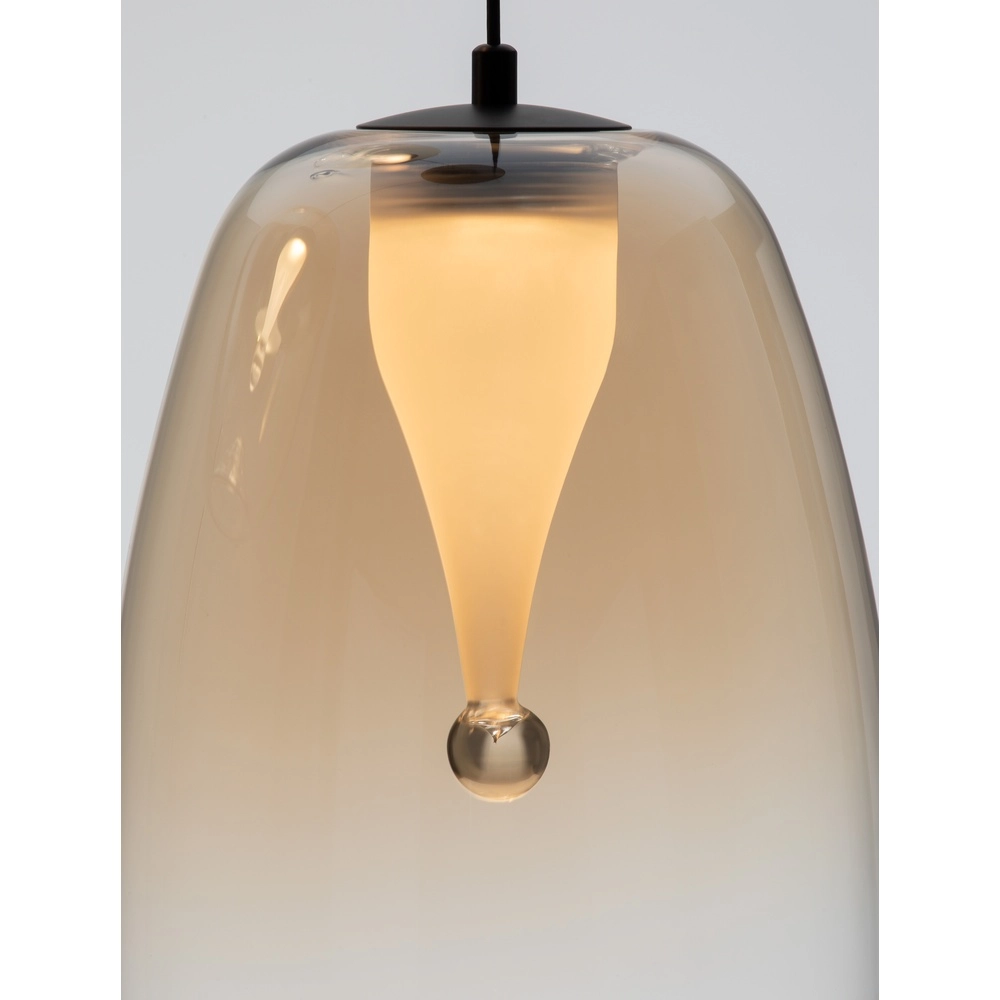 Design hanglamp Oblo 3-lichts amber glas Lyora 5212017474131