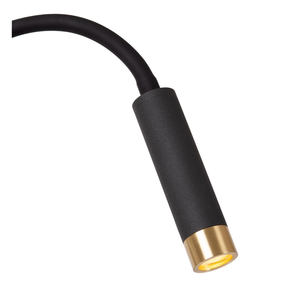 Bedlampje Alec zwart met USB poort Lucide 5411212031952