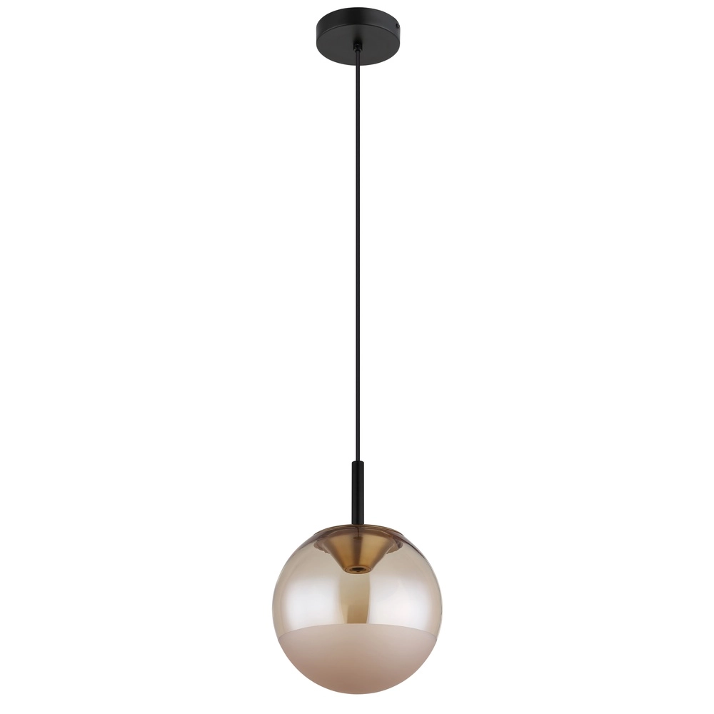 Design hanglamp Severin zwart met amber glas Globo 9007371546930