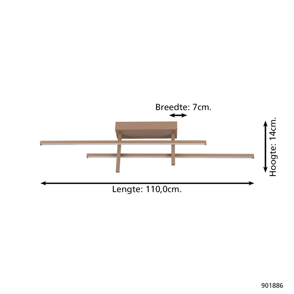 Design plafondlamp Trepiliano zand bruin Eglo 9008606356669