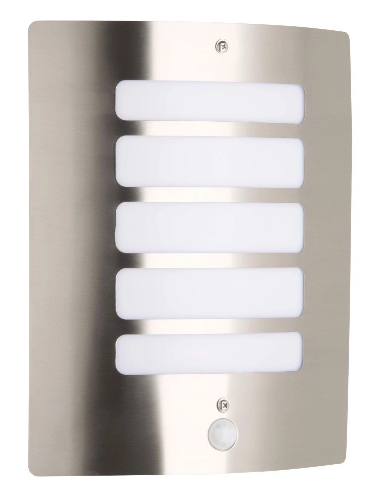 RVS muurlamp Todd met bewegingssensor