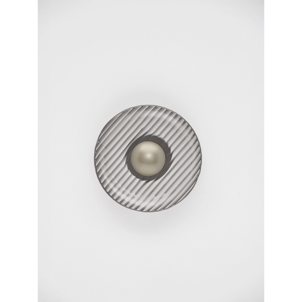 Wandlamp Lavina zilvergrijs met smoke glas Ø 25cm Lyora 5212063501423