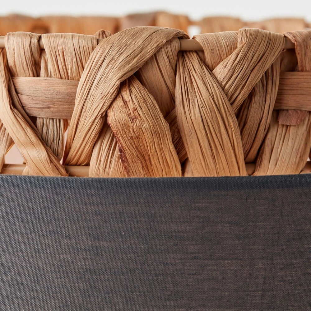 Tafellamp Waterlilly rotan met grijze stof Brilliant 4004353411908