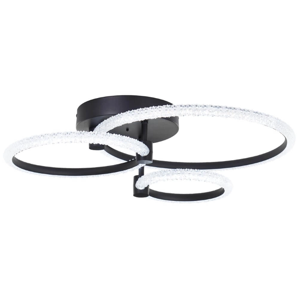 Ronde plafondlamp Aydin zwart Brilliant 4004353442087