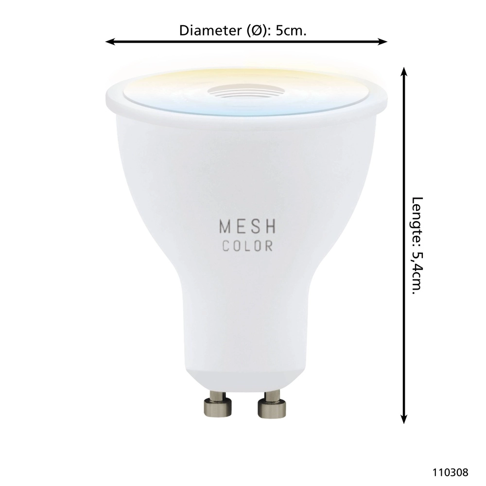 Led lampenbol Zigbee GU10 4,9W - 400lm - 2700-6500K Eglo 9008606293827