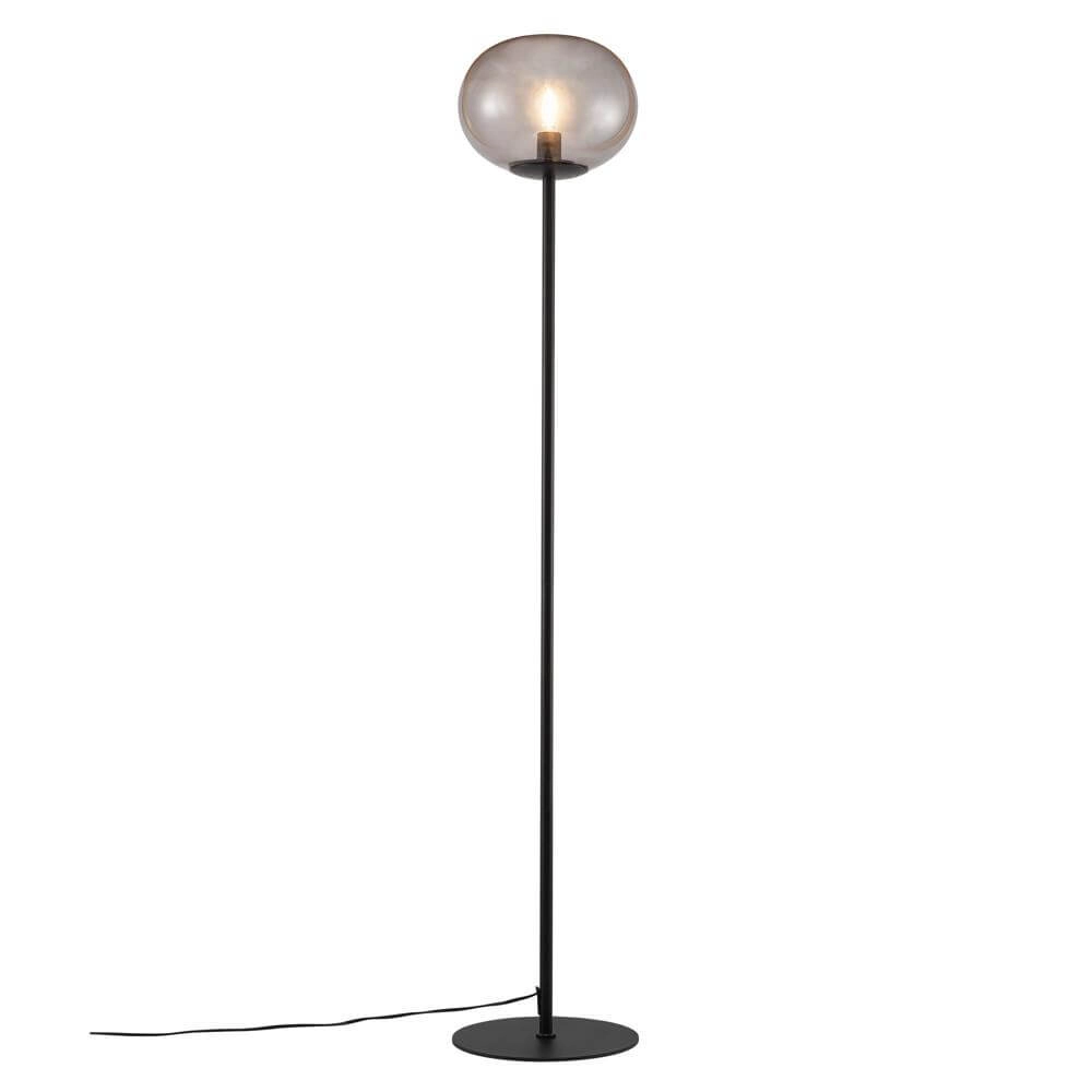 Glazen vloerlamp Alton zwart met smoke glas Nordlux 5704924001093