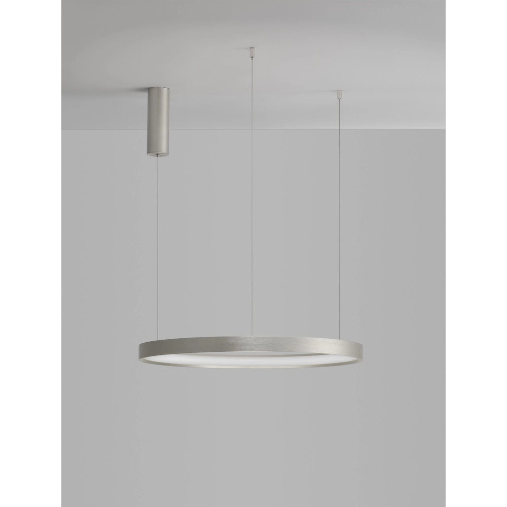 Ronde hanglamp Perrine zilvergrijs Ø 60cm Lyora 5212017438430