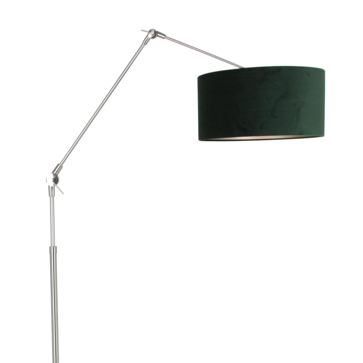 Vloer Leeslamp Prestige Chic RVS met 40cm groen velourse kap Steinhauer 8712746145731