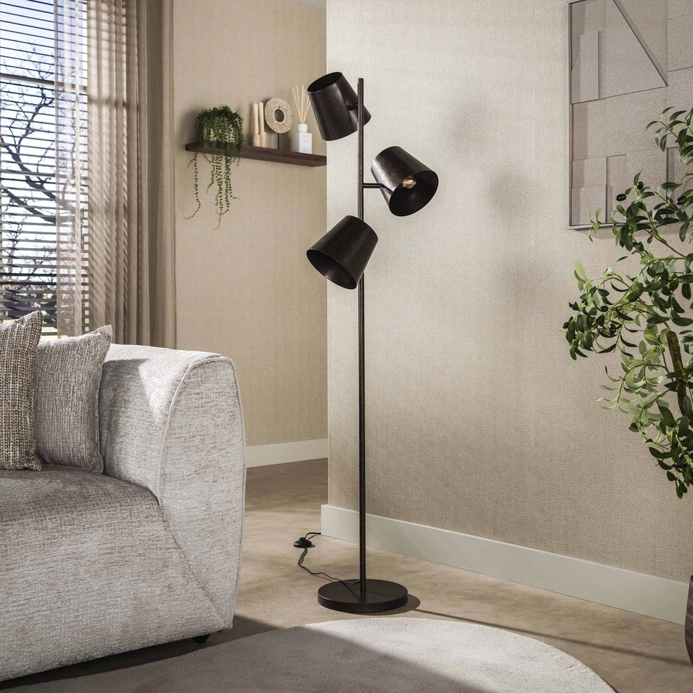 Rustieke vloerlamp Kinetic 167cm - urban bruin Lyora 8716803513198