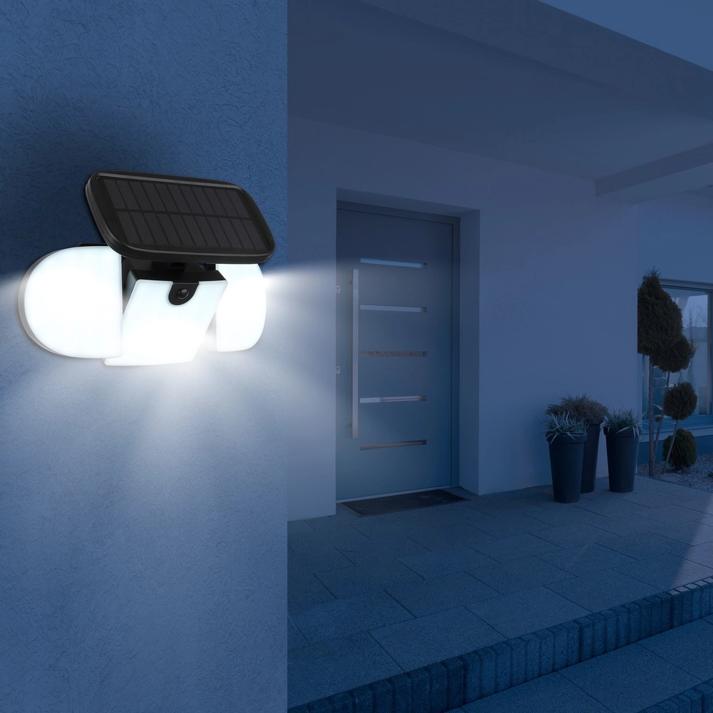 Zwarte wandlamp Torqen solar Globo 9007371459063