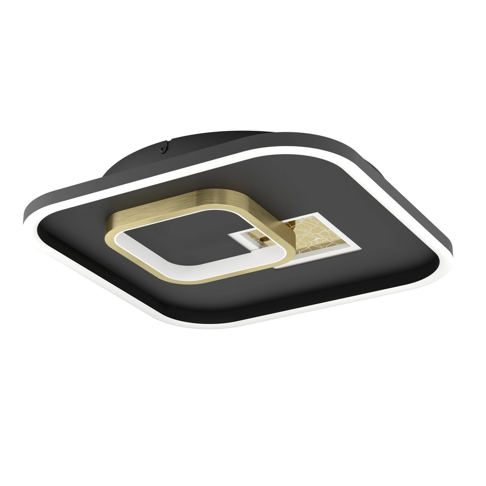 Design plafondlamp Tiriolo led - zwart met goud - 38x38cm