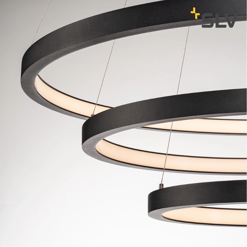 Led hanglamp One Triple 3-rings Ø 80cm dimbaar zwart SLV 4024163231077